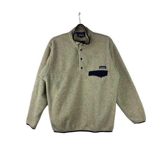 Patagonia Synchilla Men's Size Medium Fleece Jacket Pullover Beige - Picture 1 of 13